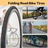 SIMEIQI 700x35C Bike Tire Foldable Replacement Tires with or Without 48MM Schrader or Presta Valve Bike Tubes and Tire Levers for Road Bicycle (2 Tires) view 4