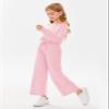 Haloumoning Girls Casual Jumpsuits Long Sleeve Off the Shoulder Wide Leg Loose Rompers with Pockets 5-14 Years view 4
