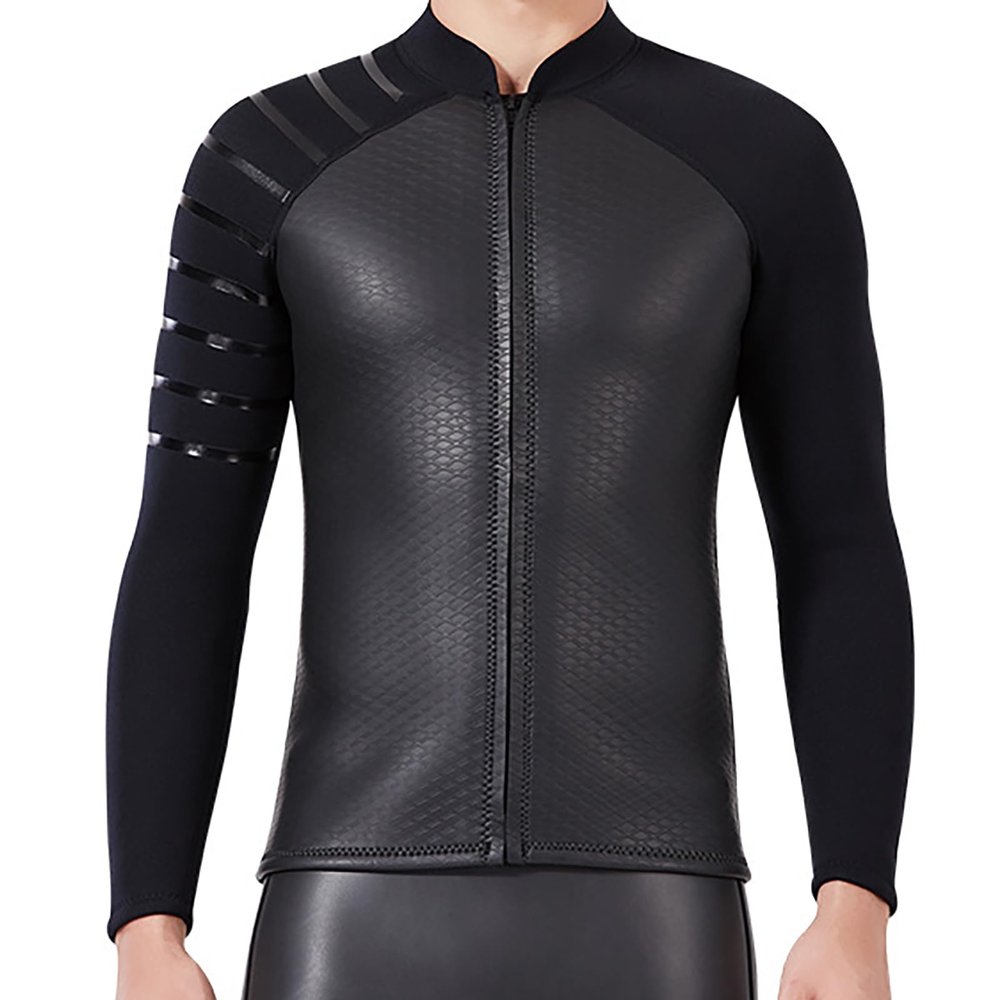 3mm Diving Wetsuit Tops, Neoprene Wetsuits Jacket Thermal Long Sleeves Wet Suit for Men Women for Swimming Snorkeling Scuba Surfing,2XL,Men's