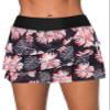 Aleumdr Women's Swim Skirt Swimsuit Bottom with Shorts Waistband Swimdress Ruffle Swim Bottoms Floral Black X-Large view 1