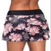 Aleumdr Women's Swim Skirt Swimsuit Bottom with Shorts Waistband Swimdress Ruffle Swim Bottoms Floral Black X-Large view 2