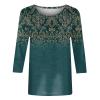 3/4 Length Sleeve Womens Tops Crewneck Printed Casual Tshirts Shirts Dressy Spring Blouses Classic Loose Tunics or Tops to Wear with Leggings Trending Clothes Womens 3/4 Sleeve T Shirts 2025 view 3