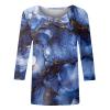3/4 Sleeve Tops for Women Summer Round Neck Floral Print T Shirts Cute Casual Blouses Trendy Three Quarter Sleeve Tunic Tops with Leggings Office Business Clothes Womens Tunic Tops 3/4 Sleeve 2025 view 3