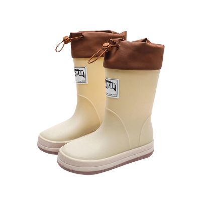 IWIHMIV Girls Rain Boots Rainboots for Toddlers Girls Toddler Rain Boots Kids Rain Boots Waterproof Rubber Boots for Girls And BoysBeige,2