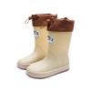 IWIHMIV Girls Rain Boots Rainboots for Toddlers Girls Toddler Rain Boots Kids Rain Boots Waterproof Rubber Boots for Girls And BoysBeige,2 view 1
