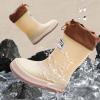 IWIHMIV Girls Rain Boots Rainboots for Toddlers Girls Toddler Rain Boots Kids Rain Boots Waterproof Rubber Boots for Girls And BoysBeige,2 view 3