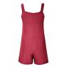 KICILVS Womens Rompers for Summer Casual Sleeveless Suspender Short Jumpsuit Boho Solid Color Overalls with Pockets view 4