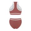 Two Piece Swimsuit for Women Halter Top High Waisted Bikini Sets Sporty Color Block Cheeky Bathing Suit view 4