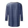 3/4 Sleeve Tops for Women Round Neck Striped T Shirts Casual Cute Three Quarter Sleeve Loose Fitting Blouses Vintage Workout Vacation Party Summer Tunic Tops Womens Tunic Tops 3/4 Sleeve 2025 Navy view 4