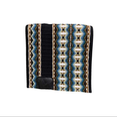 EQUINE OVERSEAS Western Saddle pad Saddle Blanket 100% New-Zealand Wool Show Pad Power Black (34x38), as per picture