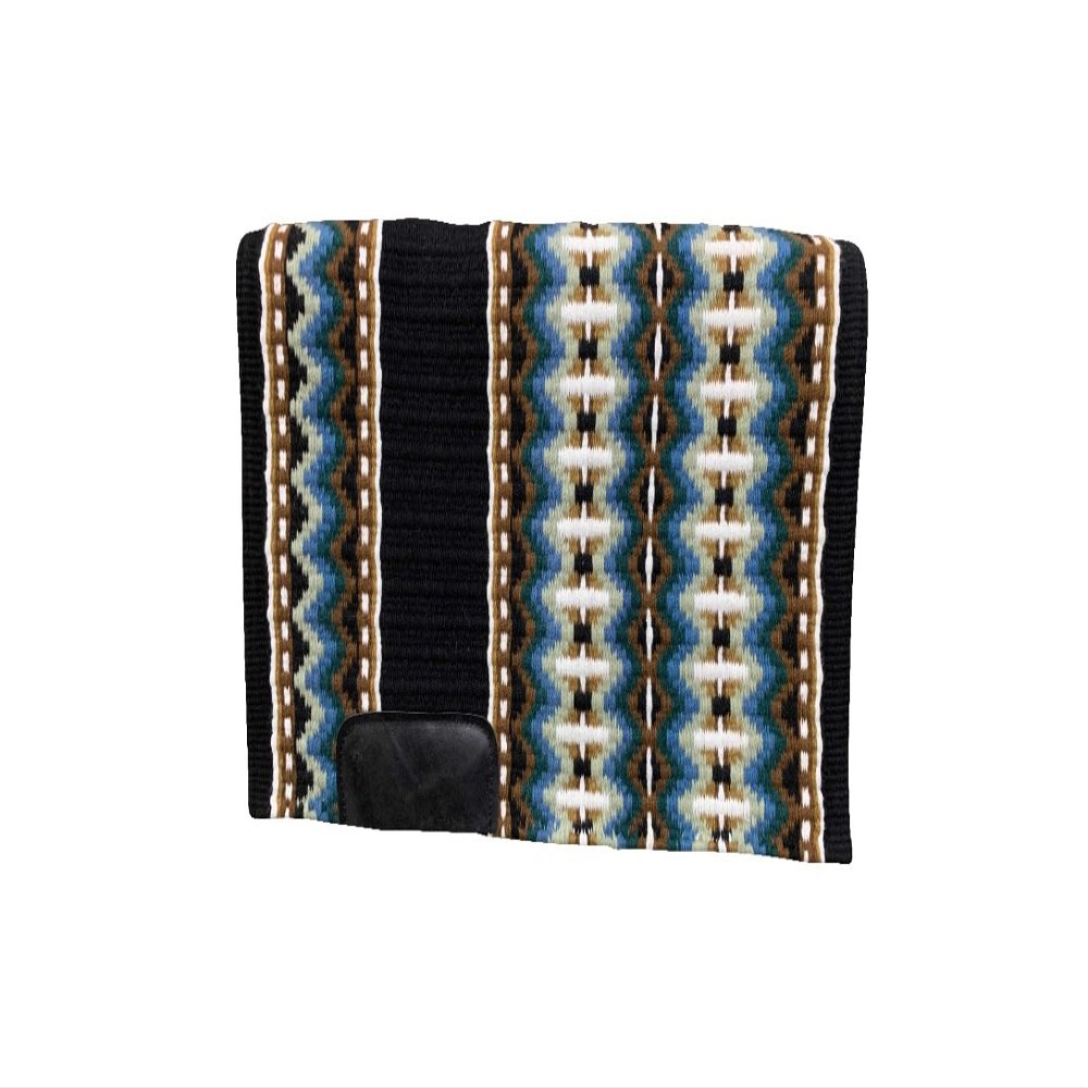 EQUINE OVERSEAS Western Saddle pad Saddle Blanket 100% New-Zealand Wool Show Pad Power Black (34x38), as per picture