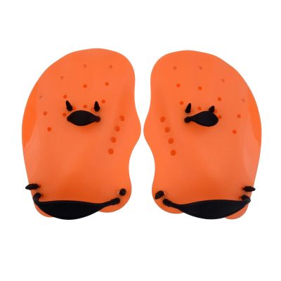 LEAQU 1 Pair Contour Swim Paddles Hand, Swim Training Hand Paddles, Hand Fin Children Diving Aid Tool, Swimming Equipment for Women Men Children Orange S