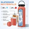 40 oz Insulated Water Bottle with Straw with 40oz Indigo Black Water Bottles - Flex Cap Lids, Paracord Handle, Bottle Carrier Bag w/Strap, Vacuum Stainless Steel Double Wall Metal Water Flask Jug view 4