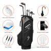 ANNCORD Golf Stand Bag 14 Way Top Dividers Full-Length with Stand, 7 Pockets, Lightweight Golf Bag for Men, Dual Strap, Rain Hood, Portable Golf Club Bag for Men Women, Black view 4