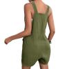 KICILVS Womens Rompers for Summer Casual Sleeveless Suspender Short Jumpsuit Boho Solid Color Overalls with Pockets view 2