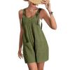 KICILVS Womens Rompers for Summer Casual Sleeveless Suspender Short Jumpsuit Boho Solid Color Overalls with Pockets view 3