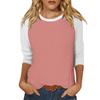 3/4 Sleeve Tops for Women Casual Raglan Crewneck Tshirts Shirts Contrast Spring Blouses Three Quarter Sleeve Loose Fitting Vintage Workout Tunic Tops Women Clothing Womens Tunic Tops 3/4 Sleeve 2025 view 1