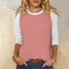 3/4 Sleeve Tops for Women Casual Raglan Crewneck Tshirts Shirts Contrast Spring Blouses Three Quarter Sleeve Loose Fitting Vintage Workout Tunic Tops Women Clothing Womens Tunic Tops 3/4 Sleeve 2025 view 2