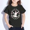 AIMAOMI Toddler Girls Bunny Shirts Ruffle Short Sleeve Baby T-Shirt Cotton Tank Tees Tops 1~7 (Q1-Black, 8-10 Years) view 3