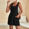KICILVS Womens Rompers for Summer Casual Sleeveless Suspender Short Jumpsuit Boho Solid Color Overalls with Pockets view 2