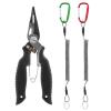 Zenquark Fishing Pliers, Saltwater Fishing Pliers with Split Ring, Fish Hook Remover, Fishing Pliers with Braid Cutters, Sheath and Lanyard, Fishing Gear for Men(Black) view 1