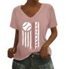 SHAOBGE Deals of The Day Trendy Summer Clothes for Women Clearance V Neck T Shirts Women Sleeveless Tops Xiao Hoodie Women Long Sleeve Tops Dressy Petite Fashion Warehouse Clearance Pink view 1