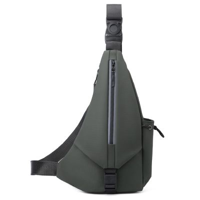 Fashion Men Crossbody Bag Sling Waterproof Shoulder Bag Travel Hiking Chest Bag Daypack with Reflective Strips,Green,One Size