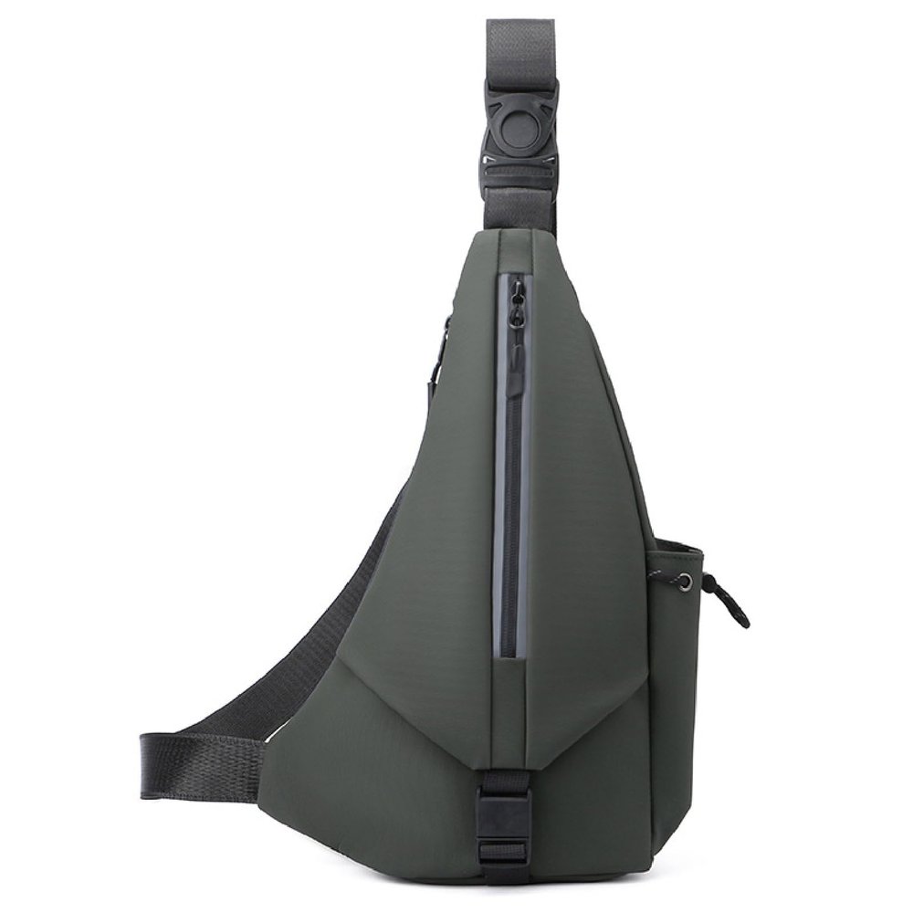Fashion Men Crossbody Bag Sling Waterproof Shoulder Bag Travel Hiking Chest Bag Daypack with Reflective Strips,Green,One Size