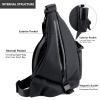 Fashion Men Crossbody Bag Sling Waterproof Shoulder Bag Travel Hiking Chest Bag Daypack with Reflective Strips,Green,One Size view 3