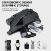 Fashion Men Crossbody Bag Sling Waterproof Shoulder Bag Travel Hiking Chest Bag Daypack with Reflective Strips,Green,One Size view 4