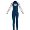 Toddler Girls Swimsuit Rash Guard One Piece Kid Swimwear Bathing Suit Wetsuit Color Patchwork Zipper Rashguard Suit UPF 50+ UV Kid Diving Wetsuit Diving Surfing Bathing Suit Dark Blue C 2-3 Years view 1