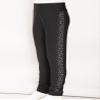 Freebily Kids Girls Figure Skating Pants Training Wear High Waist Quality Crystals Practice Ice Skating Leggings Pants Black 10 Years view 3