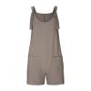 KICILVS Womens Rompers for Summer Casual Sleeveless Suspender Short Jumpsuit Boho Solid Color Overalls with Pockets view 3