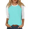 3/4 Sleeve Tops for Women Casual Raglan Crewneck Tshirts Shirts Contrast Spring Blouses Classic Loose Tunics or Tops to Wear with Leggings Trending Womens Clothes Womens 3/4 Sleeve T Shirts 2025 view 1