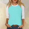 3/4 Sleeve Tops for Women Casual Raglan Crewneck Tshirts Shirts Contrast Spring Blouses Classic Loose Tunics or Tops to Wear with Leggings Trending Womens Clothes Womens 3/4 Sleeve T Shirts 2025 view 2