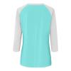 3/4 Sleeve Tops for Women Casual Raglan Crewneck Tshirts Shirts Contrast Spring Blouses Classic Loose Tunics or Tops to Wear with Leggings Trending Womens Clothes Womens 3/4 Sleeve T Shirts 2025 view 3