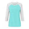 3/4 Sleeve Tops for Women Casual Raglan Crewneck Tshirts Shirts Contrast Spring Blouses Classic Loose Tunics or Tops to Wear with Leggings Trending Womens Clothes Womens 3/4 Sleeve T Shirts 2025 view 4