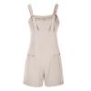 KICILVS Womens Rompers for Summer Casual Sleeveless Suspender Short Jumpsuit Boho Solid Color Overalls with Pockets view 3