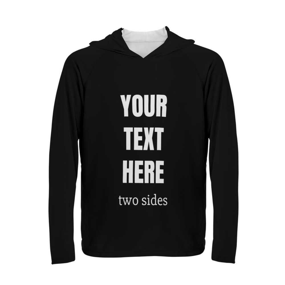 NineFit Basics Custom Men's Sun Protection Jacket, Personalized Your Own UV Shirt DIY Printed Front/Back For Fishing Hiking Outdoor (text/photo)