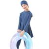 3PCS Muslim Swimsuits for Girls: Toddler Islamic Modest Burkini Swimwear Long Sleeve Crew Neck Rash Guard Full Cover Hijab Top Pants Swimming Summer Bathing Suit Blue 2-3 Years view 3