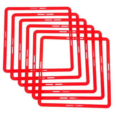 POPETPOP Square Agility Rings, 6pcs Speed Rings, Youth Agility Footwork Training Speed Hurdles Ladder Fitness Equipment Sport Workout Home Gym