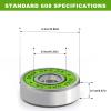 50Pcs 608rs Bearings Skateboard Bearings Steel Bearing Longboard Bearings Double Rubber Sealed Deep Groove Bearing view 2