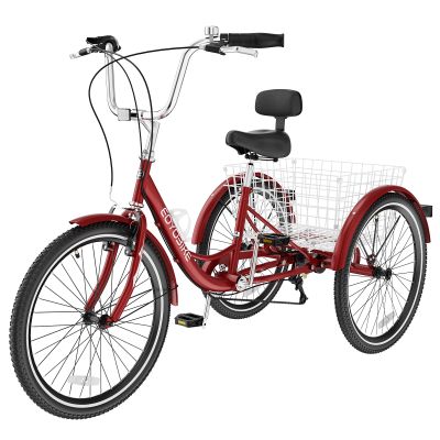 LILYPELLE Adult Tricycles 7 Speed, 3 Wheel Bikes Adult Trikes 20/24/26 inch, Three-Wheeled Bicycles Cruise Trike with Shopping Basket for Seniors, Women, Men