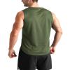 TURLAT Men's Army Green Workout Tank Tops Quick Dry Sleeveless Shirts for Men Muscle Moisture Wicking Bodybuilding Gym Lightweight view 2