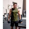 TURLAT Men's Army Green Workout Tank Tops Quick Dry Sleeveless Shirts for Men Muscle Moisture Wicking Bodybuilding Gym Lightweight view 4