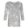 3/4 Length Sleeve Womens Tops Summer Round Neck Floral Print T Shirts Cute Casual Blouses Three Quarter Sleeve Loose Fitting Vintage Workout Tunic Tops Women Clothing Womens 3/4 Sleeve T Shirts 2025 view 3