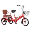 Elderly Tricycle,Adult Rickshaw Pedal Tricycle,Leisure Mobility Vehicle,16inch/20inch Tandem Trike with Rear seat,Sensitive Dual Brakes,Scooter Bike (Red 16inch) view 1