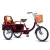 Elderly Pedal Bicycle Rickshaw Scooter trikes with Shock Absorber Front Fork,Passenger and Cargo Dual-use Tricycle,Foldable Rear Passenger seat,Rear Cabin,Tandem Tricycle for Adult (Wine Reda 20inch) view 1