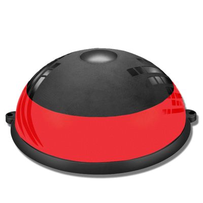 60cm Balance Ball, Inflatable Half Exercise Ball Wobble Board Balance Trainer w Nonslip Base | Half Yoga Ball Strength Training Equipment w 2 Bands, Pump
