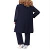 Lorilida Mother of The Bride Pant Suits Women's Wedding Cocktail Party Suit Plus Size Floral Evening Gowns Navy Blue L/0XL view 2